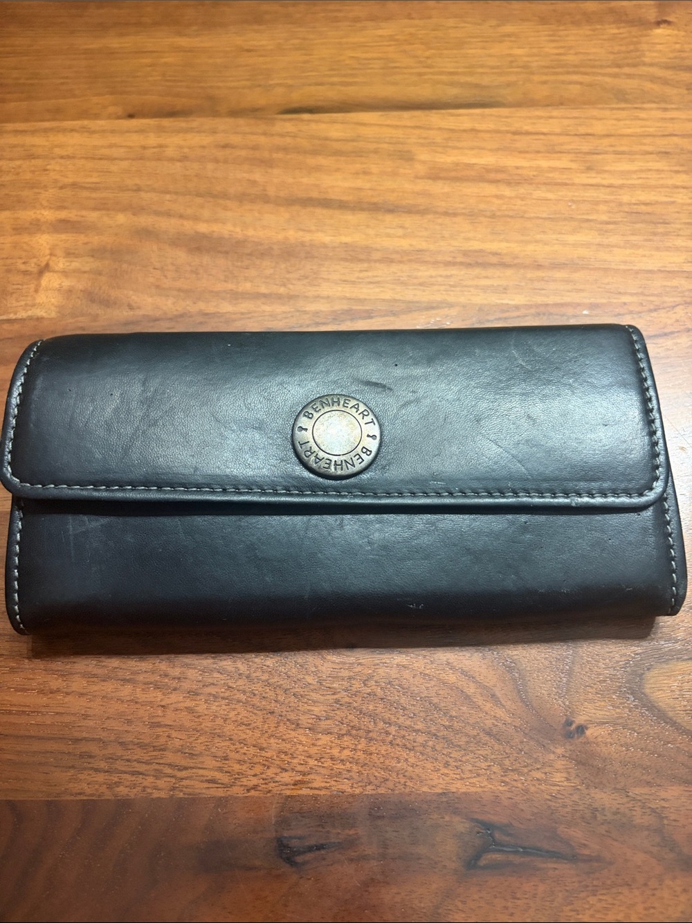 Black Leather Long Wallet